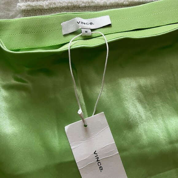 Vince Satin Slip Skirt in Lime Green - Picture 5 of 6